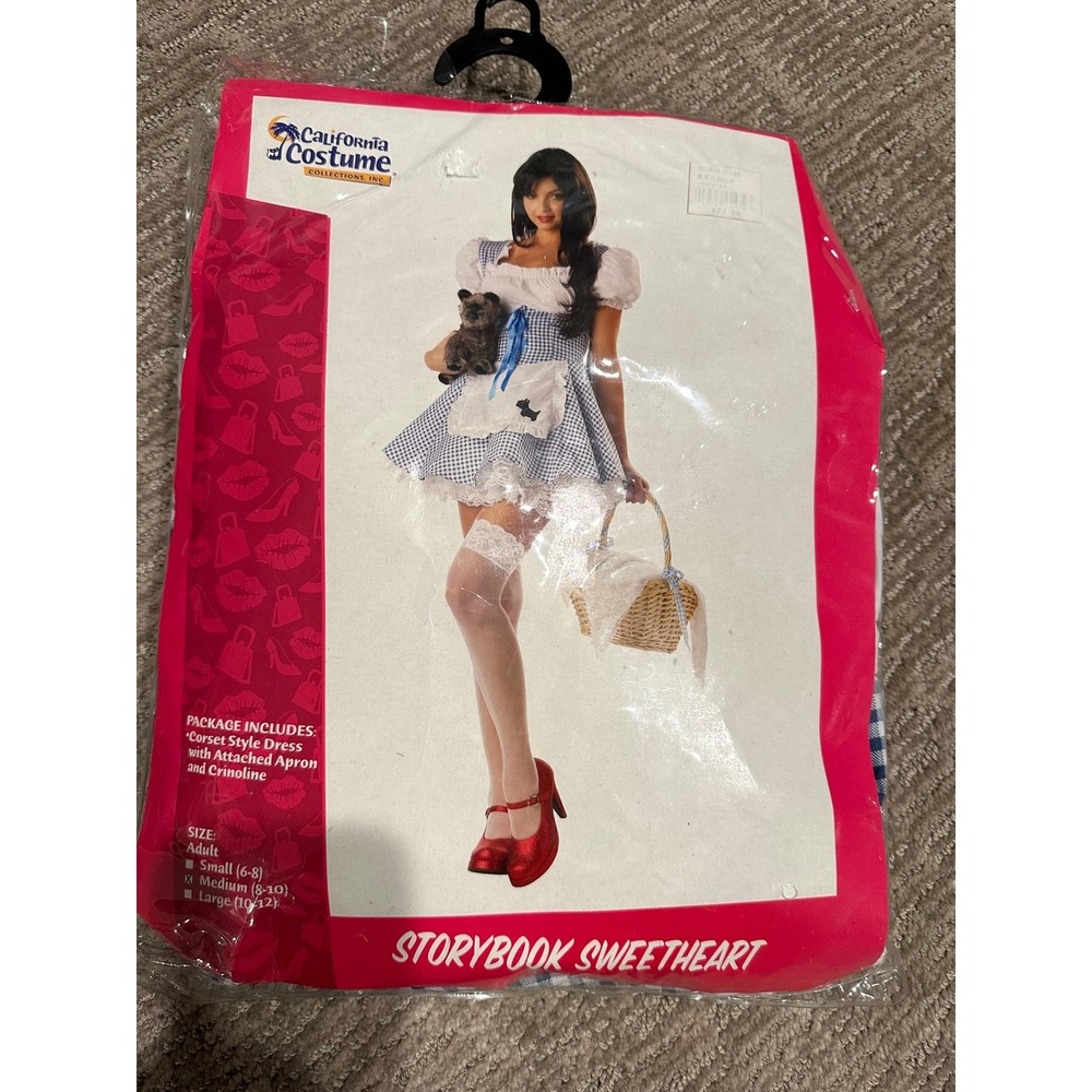 California Costume Storybook Sweetheart Blue Gingham Dress Adult Medium 01293